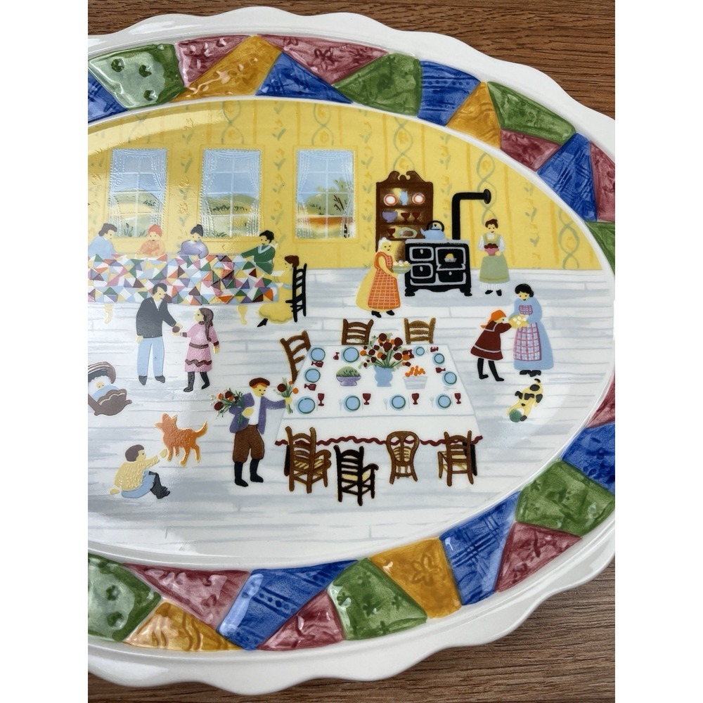 Vintage 1993 Fitz and Floyd Omnibus OCI 12" Homestead Platter NEW in Box - Picture 4 of 10